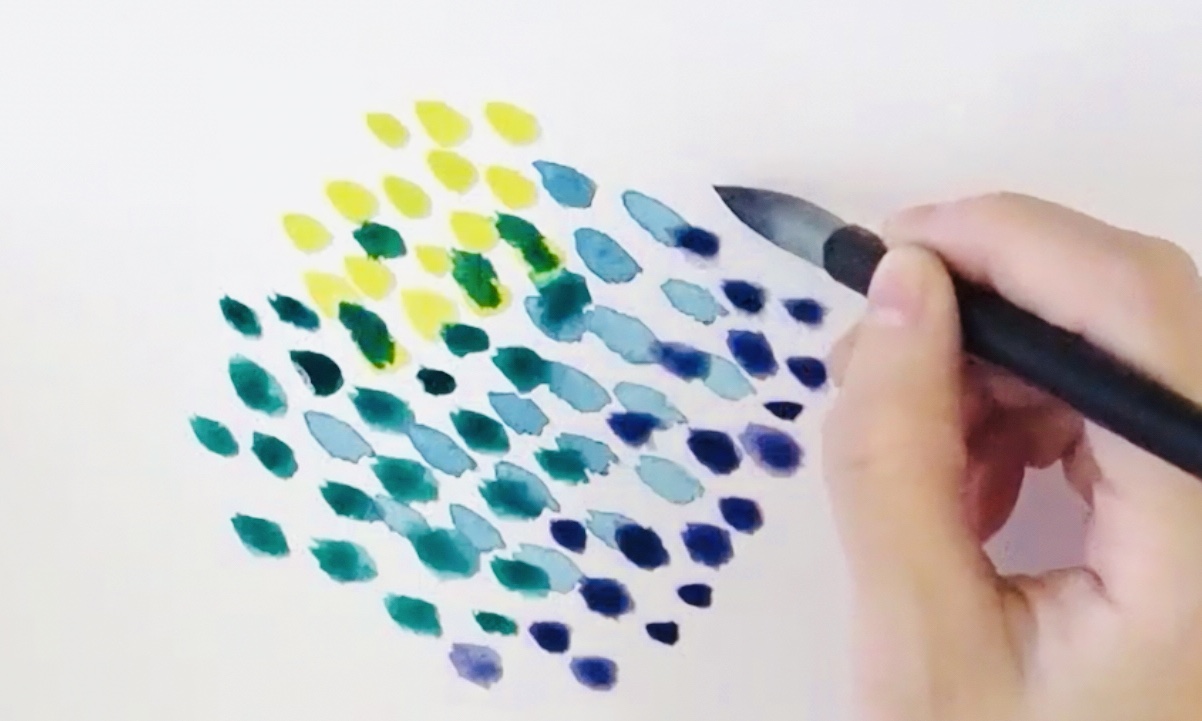絵の具 点々 塗り