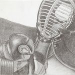 面と小手／24.5×34cm／鉛筆