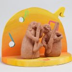 一番楽しかったコンテスト／20×16×27cm／粘土・木・彩色・針金