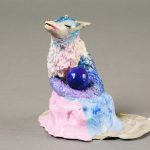 狼魚／10×12×10cm／粘土・彩色