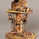 ツリーハウス／15×19×32㎝／紙・木・スプレー