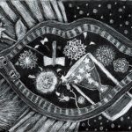 夢語る／7×12cm／メゾチント