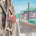 水車／38×54㎝／水彩絵の具