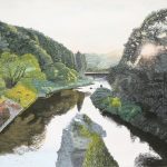 夕方の景色／38×54㎝／アクリル絵の具