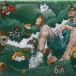 想像の森／39×55㎝／ペン・アクリル絵の具