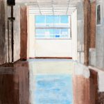 廊下／39×54㎝／鉛筆・アクリル絵の具