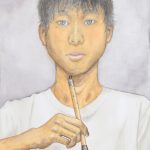 書の探求／54×38㎝／鉛筆・水彩絵の具