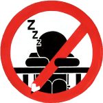 居眠り禁止のピクトグラム／19.5×19.5㎝／アクリル絵の具