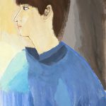 目線の先には／53.5×38cm／アクリル絵の具