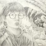 きせき／39×54㎝／鉛筆