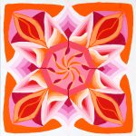 幻の花のデザイン／25×25㎝／アクリル絵の具