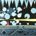 季節感のデザイン（冬）／36×36cm／色画用紙（コラージュ）