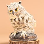 ふくろう／23×16×18㎝／木・石膏・彩色