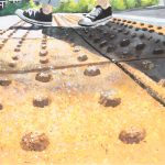 点字ブロック／25×35㎝／アクリル絵の具