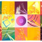 季節のデザイン／24×39cm／版画インク・コラージュ