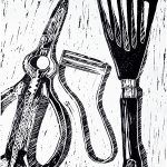 大切な誕生日プレゼント／36×26.5㎝／単色木版