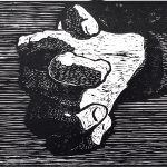 祈る手／27×39㎝／単色木版