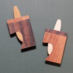 寄木のマグネット／各5.5×3×1cm／木・磁石