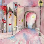 心の中の風景／54×38㎝／ペン・水彩絵の具