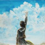 合唱コンクール自由曲のイメージをかこう／19×27cm／アクリル絵の具