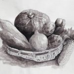 静物一秋／32×47㎝／墨