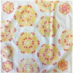 ユニット文様を用いたハンカチ／37×37cm／綿布・ゴム板・インク